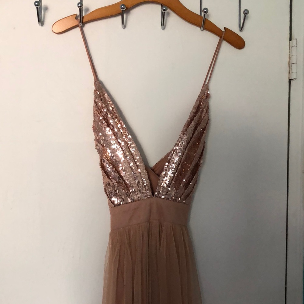 Rose Gold Sequin Dress - FashionNova